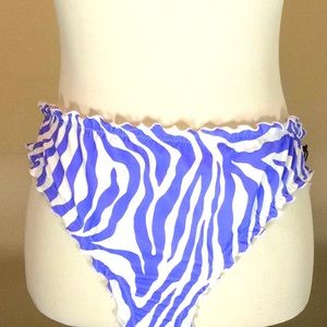 Shade & Shore White and Purple Zebra Bikini Bottoms